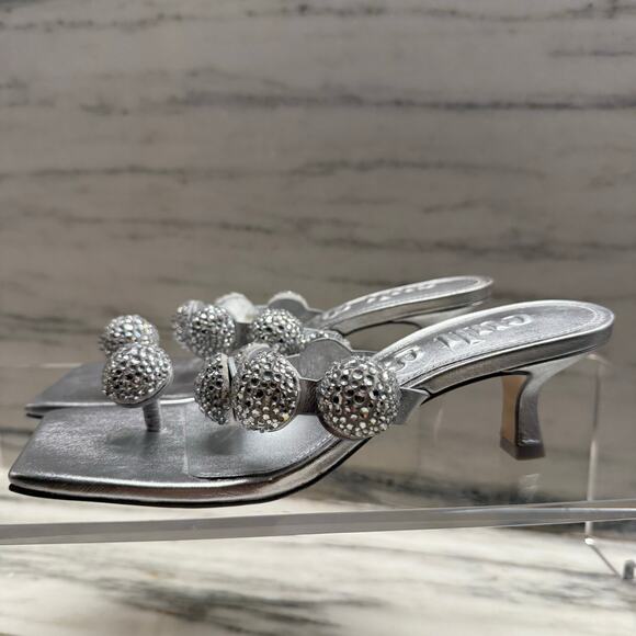 CULT GAIA Sarina Crystal-Embellished Metallic-Leather Sandals SZ 36 - Picture 3 of 11